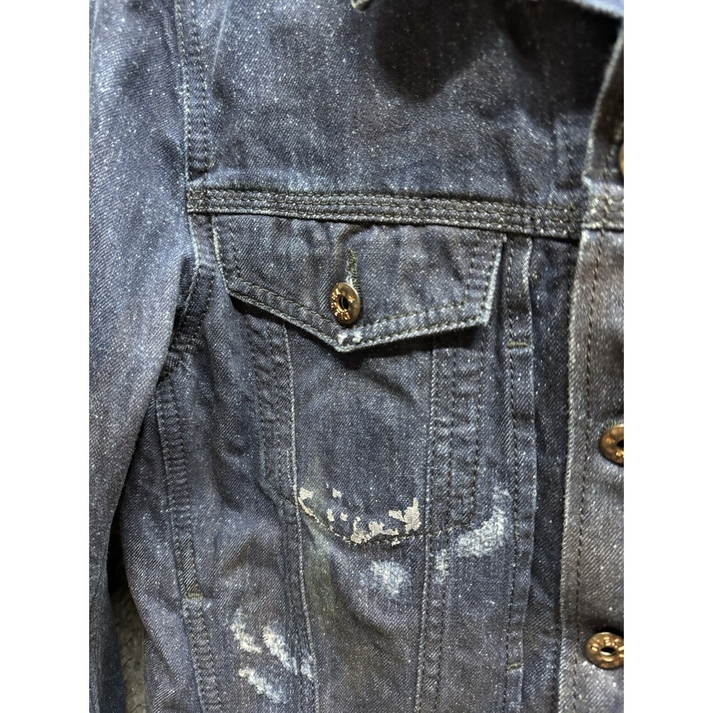 Vintage Y2K Diesel Distressed Denim Jacket in Blue Acid Wash Size XS - Picture 8 of 13